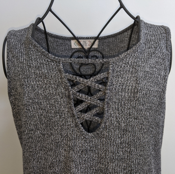 LIGHTWEIGHT GREY DRESS WITH CORSET STRAP DETAIL - Picture 2 of 5